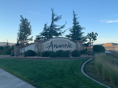 Signage for Anaverde Villa with landscaping