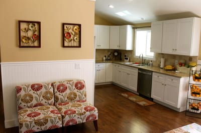 Bright interior of a kitchen area in a facility