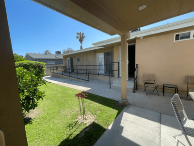 Exterior view of the facility with accessible pathways