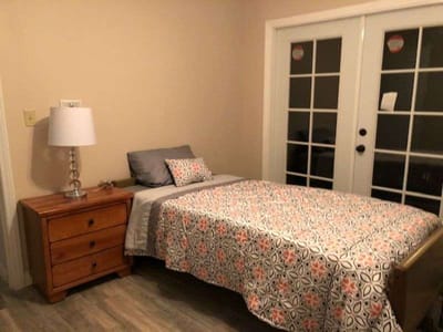 Private bedroom in a senior living facility