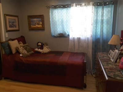 Cozy private room in a senior living facility