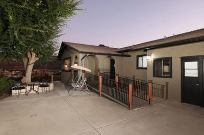 Exterior view of the facility with accessible pathways