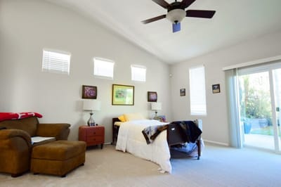 Bright interior of a private resident room