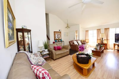 Common area in a senior living facility with comfortable seating