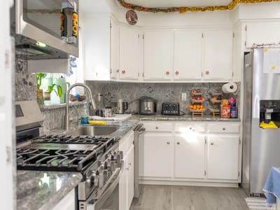 Bright kitchen with modern appliances and counter space