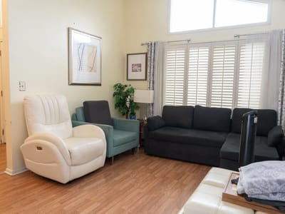 Cozy interior common area with seating