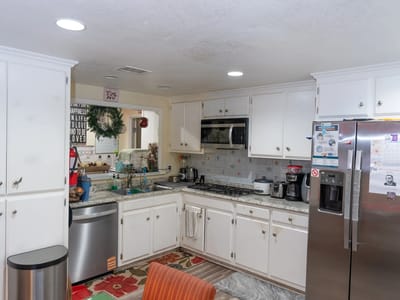 Bright kitchen area in a senior living facility