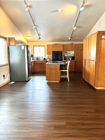 Bright kitchen area in an assisted living facility