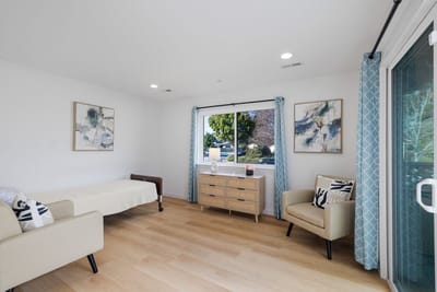 Bright interior of a resident's room with modern decor