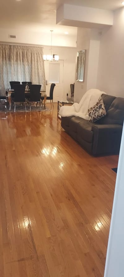 Interior view of a common area with dining set