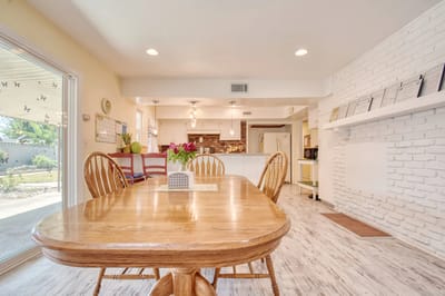 Bright dining area in a senior living facility