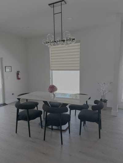 Contemporary dining area with modern furniture