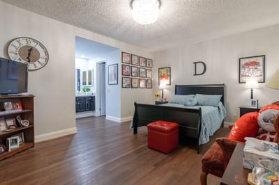 Cozy resident room with personal decorations
