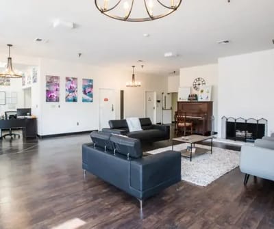Modern common area in a senior living facility