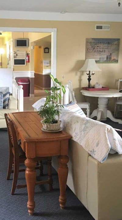 Cozy common area with seating and decor