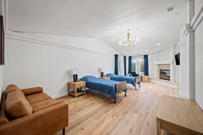 Comfortable common area with seating and natural light