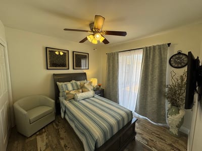Cozy bedroom in a senior living facility