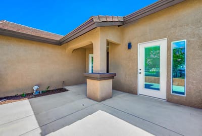 Exterior view of a senior living facility entrance