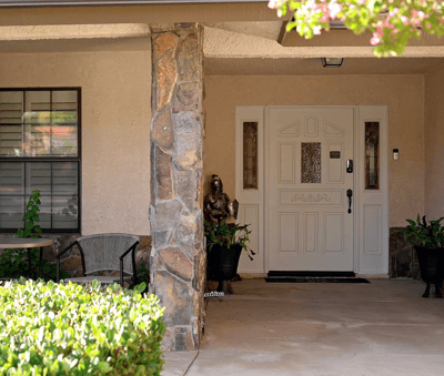 Front entrance of a senior living facility