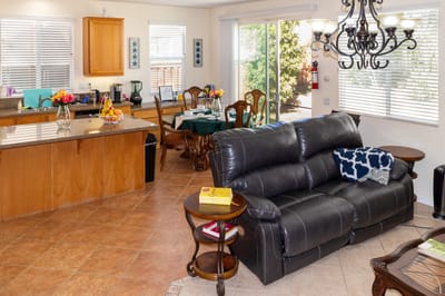 Interior common area with seating and dining space