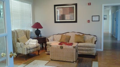 Cozy common area with seating and decor