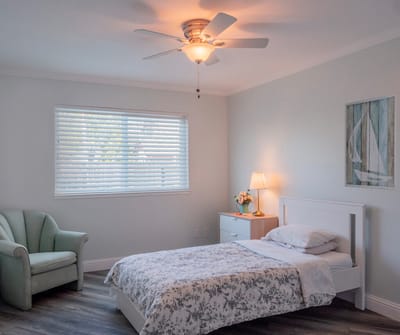 Bright and welcoming private resident room