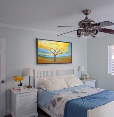 Cozy private resident room with a tree painting
