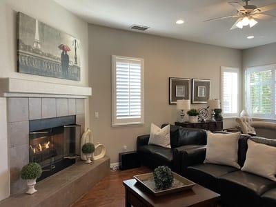 Common area with comfortable seating and fireplace