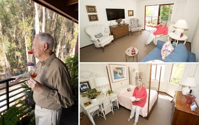 Residents enjoying their living spaces and outdoor views