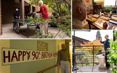 Residents celebrating a birthday with activities