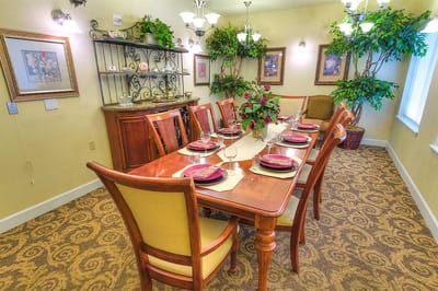 Elegant dining room set for a meal