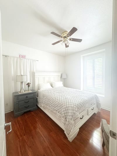 A well-decorated private bedroom in a senior living facility