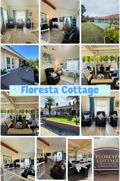 Interior and exterior views of Floresta Cottage