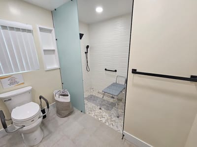 Accessible bathroom with safety features