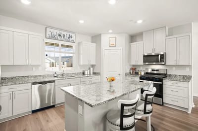 Modern kitchen interior with granite countertops
