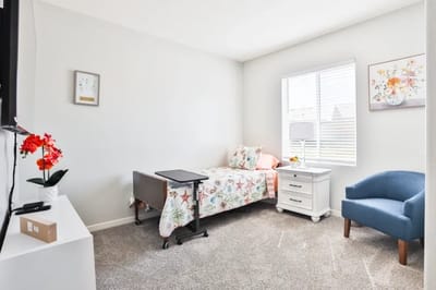 Cozy bedroom in an assisted living facility