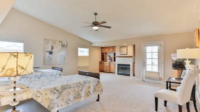 Bright and spacious resident room with two beds
