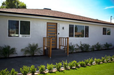 Exterior view of a senior living facility building
