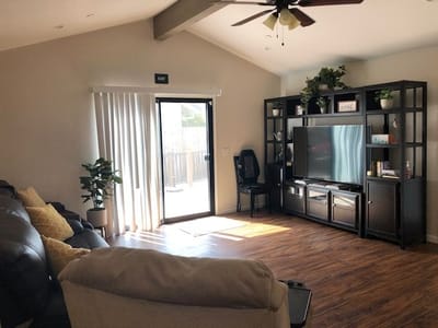 Bright and inviting common area with natural light