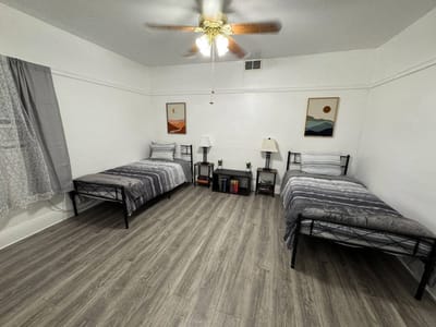 Simple shared bedroom setup in a residential facility