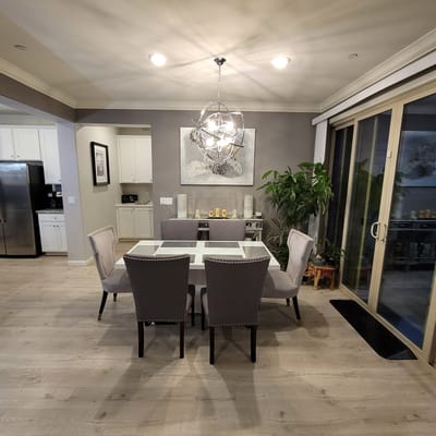 Elegant dining room setup with modern decor