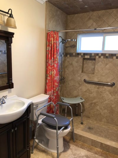 Accessible bathroom with safety features