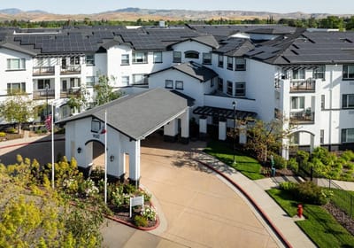 Aerial view of the Heritage Estates facility entrance