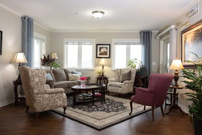 Cozy common area with seating and natural light
