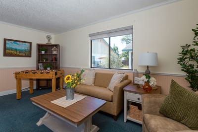 Welcoming common area with comfortable seating and decor