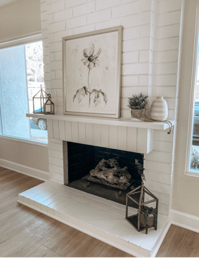 A serene fireplace with modern decor in a living space
