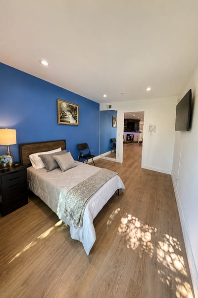 Simple and clean interior view of a resident room