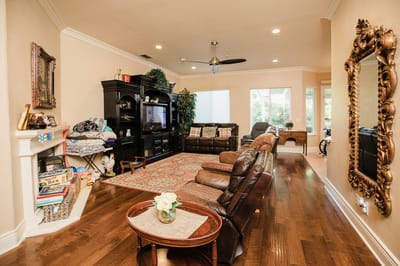 Cozy common area with seating and decor