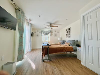 Cozy private room with bright natural light
