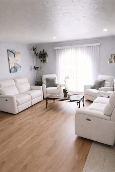 Bright common area with comfortable seating